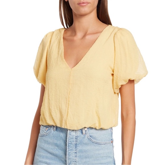 NWT ASTR the Label, Bubble Sleeve Gauze Top, Medium - Picture 5 of 9